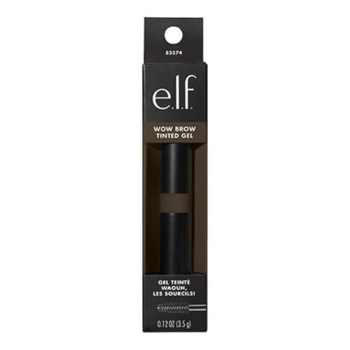 Image of e.l.f. Wow Brow Gel, Volumizing, Buildable, Wax-Gel Hybrid, Creates Full, Voluminous-Looking Brows, Locks Brow Hairs In Place, Deep Brown, Fiber-Infused 3.5g