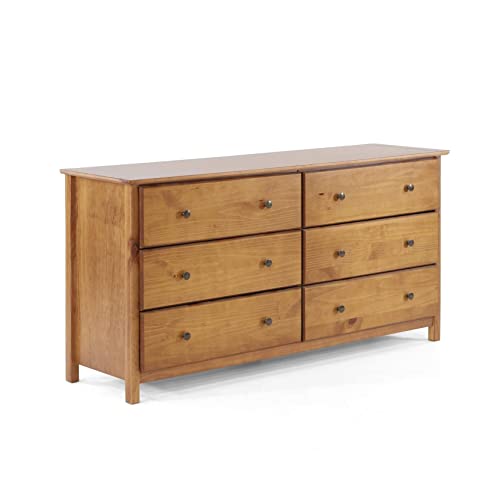 Grain Wood Furniture Shaker 6-Drawer Dresser, Walnut #TOP1