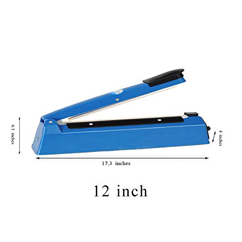 LabZhang 12inch Impulse Bag Sealer,Impulse Heat Sealer,Manual Poly Bag Heat Sealer Heat Seal Closer with Replacement Kit