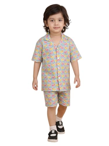 Image of POLKA TOTS 100% Cotton Half Sleeve Shirt and Shorts Combo for Boys | Co-Ord Set for Kids | Summer Wear Dress for Toddlers | Breathable & Skin-Friendly Boys Clothes | Trendy Summer Outfit & Beach Wear