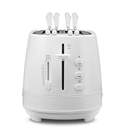 De'Longhi CTLAP2203.W Tostapane con Pinze, Controllo Progressivo del Grado di Tostatura, Indicatori Luminosi, Cassetto Raccoglibriciole, Piedini Antiscivolo, Potenza 550 Watt, Plastica, Bianco