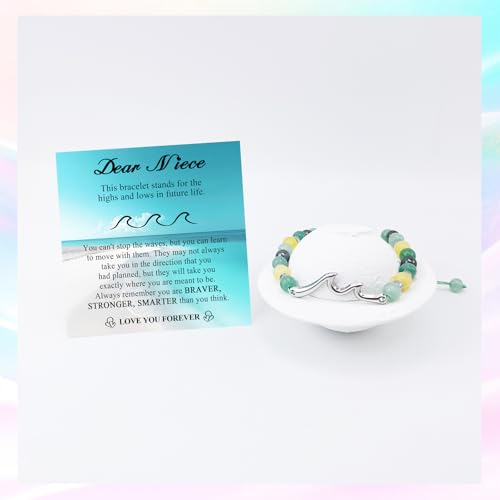 Birthday Gifts for Women Girls, Cool Waves Bracelet Gift for Happy Birthday 8-12th,13th-16th Birthday Gift Ideas for Bestie Friend Sister Daughter Granddaughter Niece3