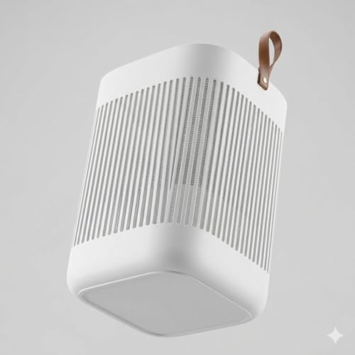 Image of AIR O MATIC Plastic Rectangle Laundry Basket with Breathable Slotted Design & Ergonomic Leather Grip Handles - Large Ventilated Clothes Hamper for Bedroom, Bathroom & Laundry Room (White)