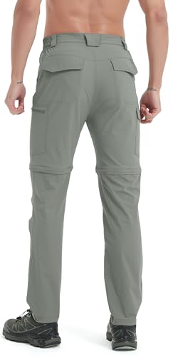 Image of Men's Hiking Pants Convertible Zip Off Lightweight Waterproof Quick Dry Outdoor Fishing Travel Safari Camping