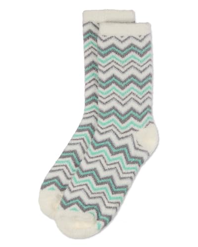 MeMoi Women's Zig Zag Stripes Aloe Infused Crew Socks4