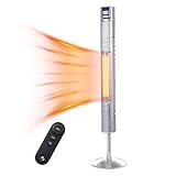 Electric Infrared Patio Tower Heater, 2000W Outdoor Heaters for Garden Patio Heater with Remote, 8H Timer, 3 Heat Levels Electric Patio Heater, 3-Rapid Heating Carbon Fibre Tube Tower Space Heater - Image 9