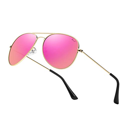 Image of Aviator Sunglasses for Men Women, Polarized Mirrored UV400 Lenses, Lightweight & Classic for Driving & Outdoors