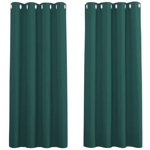 PONY DANCE Dark Green Thermal Insulated Curtains