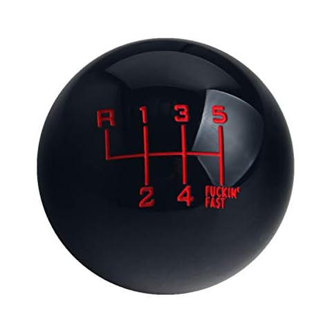 DEWHEL Black/Red Fing Fast Shift Knob for 6 Speed Short Throw Shifter 12X1.25 10X1.5 10X1.25 8X1.25 Cover