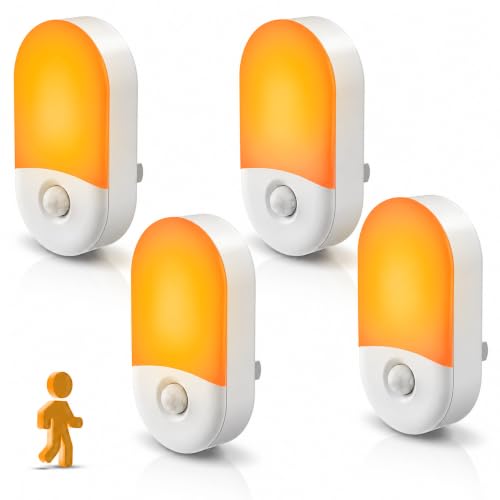 Image of L LOHAS LED Motion Sensor Night Light, Amber Night Lights Plug into Wall,4P