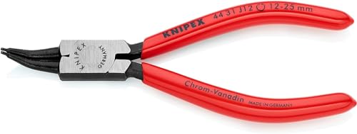 Knipex Pince Circlips DIN 5256 C et DIN 5256 D - Alésage:12-25mm - Pointes:1,3mm, Coudées à 45° -Longueur : 140 mm - Robuste, Forgée, Pointes Solides Antidérapantes - 44 31 J12
