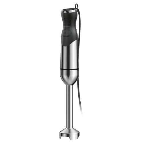 1000W Immersion Blender Handheld – 25-Speed, Stainless Steel, Hand Blender, Corded Hand Mixer with Heavy-Duty Copper Brushless Motor (Silver)