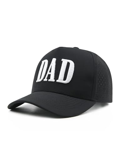 YQZUWUXE Dad Hats for Men Laser Cut Mesh Dad Trucker Hat Quick Dry Daddy Baseball Cap Pregnancy Announcement for Husband Fathers Day Birthday Gifts from Daughter Son Wife Black