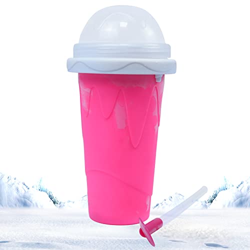 Slushy Maker Cup Frozen Magic Cup Squeeze Cup Slushy Maker DIY Homemade Smoothie Cups Travel Portable Double Layer Slushie Cup for Children and Family (Red)
