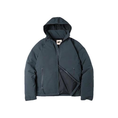 Chaqueta de plumón gruesa JXQXHCFS de hombre con capucha fija y cordón