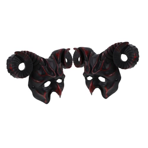 Masque de chèvre réglable noir et or réglant le problème de confort en cosplay