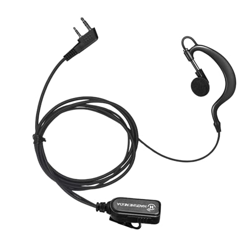HAOSHENGDA UV-5R イヤホン トランシーバー PTT/マイク付き Kenwood、Baofeng、Puxing、Wouxun、BTECH Retc15、Retevis RT21 RT22、Arcshell AR-5Radios、Gイヤーフック