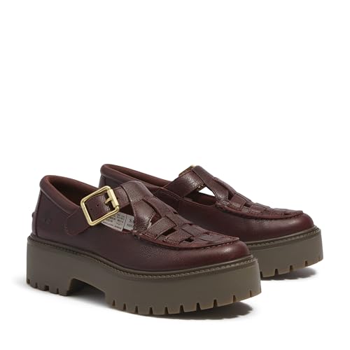 Timberland Timberland Women's Stone Street Platform Buckle Shoe, RED, 8 Medium