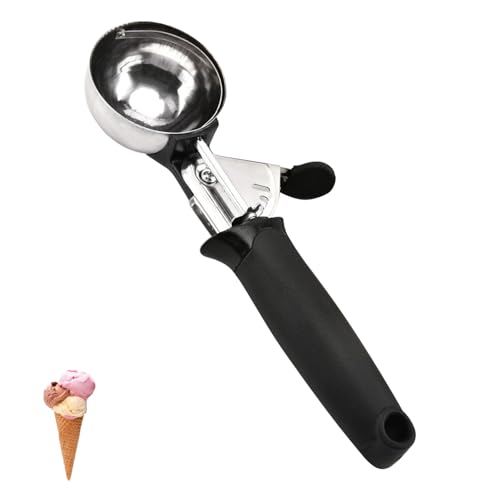 Ice Cream Scoop Stainless Steel - Easy-to-Use Trigger Mechanism, Perfect for Scooping Hard Ice Cream, Sorbet, and Frozen Desserts