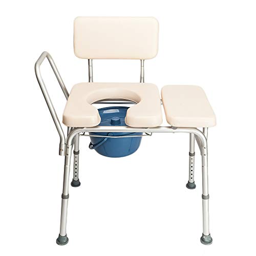 2 In 1 Bedside Commode Chair, Shower Commode Chair Shower Chair With Commode Tub, Backrest And Armrest, Elderly Toilet Chair, Bedside Commode For Elderly Disabled People Pregnant Women #TOP1
