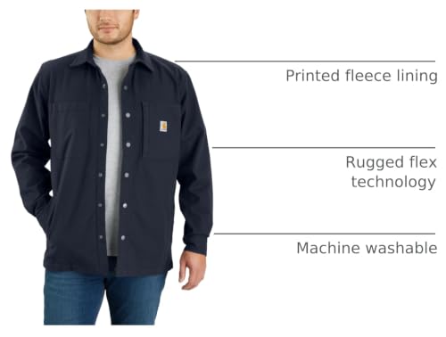 Image of Carhartt Men's 105532 Rugged Flex Relaxed Fit Canvas Fleece-Lined Snap