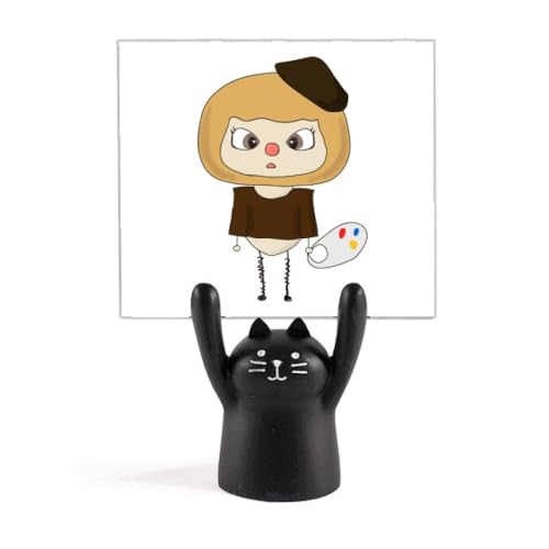 Porte-mémo chat noir de haute précision pour décoration de bureau minimaliste