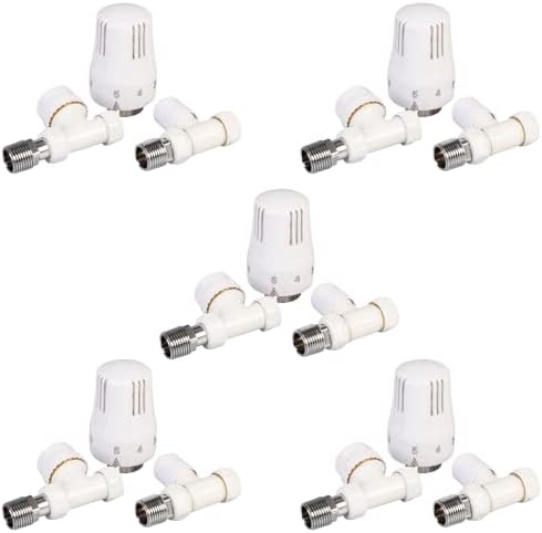 London Taps Angled Round Head Radiator Valve, Standard 15mm Connection, Chrome Plated Solid Brass, Central Heating Radiator or Towel Rail Valves