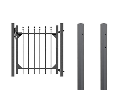 Alberts 510459 Einzeltorset Chaussee, zum Einbetonieren | verschiedene Höhen - wahlweise in verschiedenen Farben | anthrazit | Höhe 120 cm | Breite 1 m