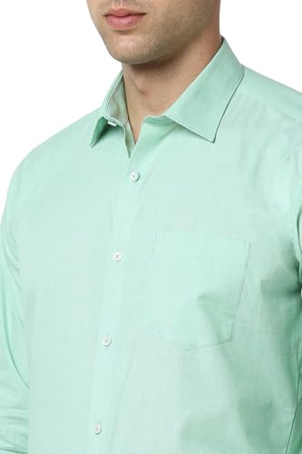 Image of Van Heusen Men Cotton Solid Regular Fit Shirt