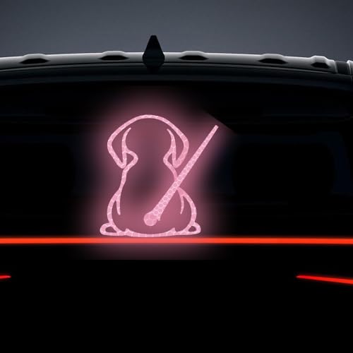 Image of Dog Decal Vinyl Sticker, Rear Wiper Decal Cute Dog Moving Tail Wiper Decals Reflective Stickers Windshield Wiper Stickers Window Wiper Decals Tags for Rear Vehicle Wipers (Pink)