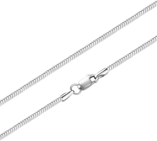 Collier de Chaîne en Argent pour Femmes Cadeau Idéal Maille Serpent Fine pour Pendentif 55 cm