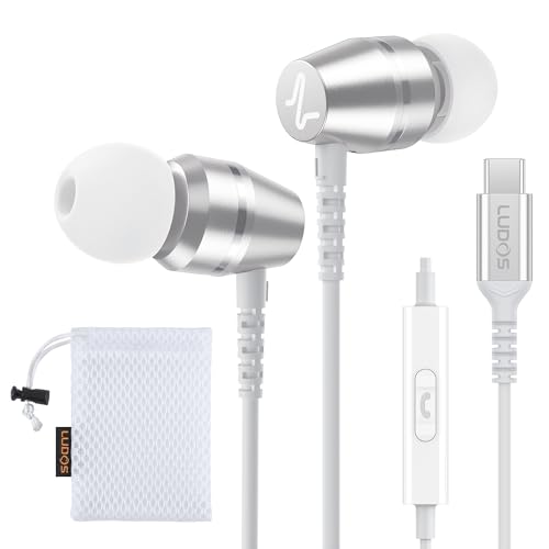 Image of LUDOS OMNITONE USB C Headphones for iPhone 17 16 15 Pro Max Plus Air iPad Pro, 5 Years Warranty, USB-C Earbuds for Samsung Galaxy S24 S23 Ultra S22 S21 FE S20 Z Flip 3 Fold 4, USB Type C Earphones