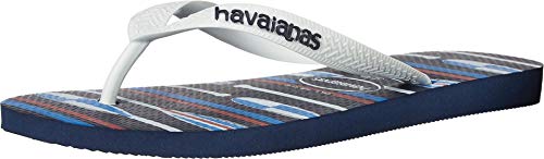 Havaianas Men's Slip On Sandal, Navy Blue/White, 11-12