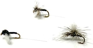 Feeder Creek Trico Fly Fishing Assortment Lures, 18 Dry Flies for Trout, Salmon and Bass, Different Sizes and Patterns Available
