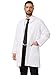 COZY SCRUBS Professional White Lab Coat for Men, Button Front Long Sleeve Doctor Coat with 3 Pockets (Previously COZYFIT), M