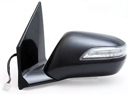Fit System Driver Side Mirror for Acura MDX, w/o Power liftgate, Black PTM, w/Turn Signal & Memory, Blue Lens, Foldaway, Heated Power