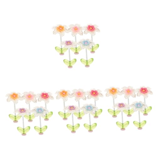 iplusmile 4 Juegos Decoración De La Consola Central Accesorios De Coche De Flores Para Mujer Flor Danzante Solar Pasamaneria Para Tapiceria Embellecedor Auto Resina 5 Piezas * 4