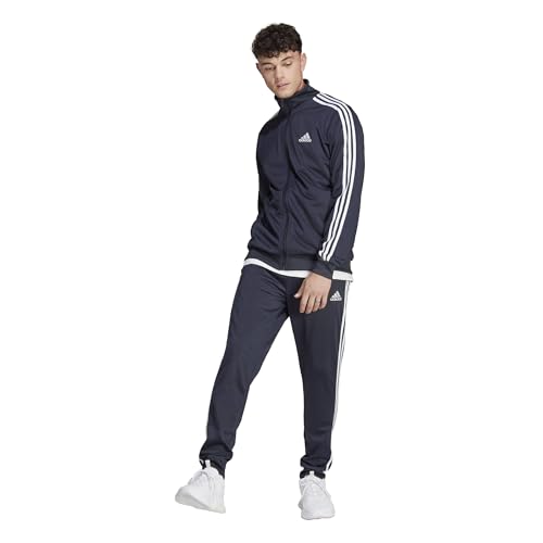 adidas Men's Size Basic 3-Stripes Tricot Track Suit, Legend Ink/White, X-Large Tall+2"4
