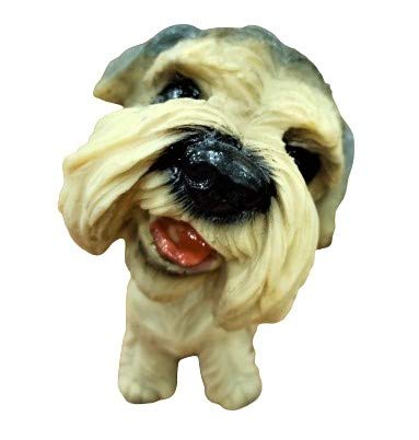 Image of Awestuffs Dog Bobblehead Resin Bobblehead Action Figure for Car, Desk, Office, Home Decor (Schnauzer)
