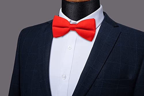 Image of YourTies Bow Ties for Men Pretied Bowties Solid Color Satin Bow Tie Formal Business Tuxedo Wedding Party Prom