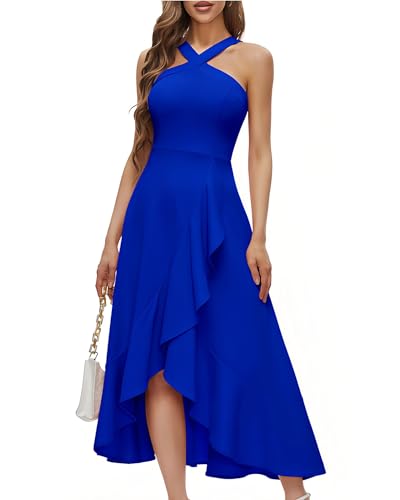 BETYFUL Abendkleider Cocktailkleid Damen Neckholder Sommerkleid Elegant für Hochzeit Festliches Party Lang Cocktail Kleid