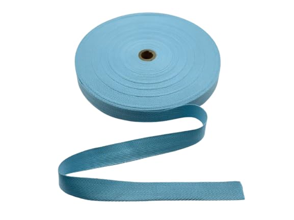 Generic Cotton Blend Binding Apron Herringbone Twill Webbing Tape Sew Strap All Widths (Sky Blue, 50 meter)
