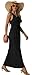 GRECERELLE Women's Summer Sleeveless Casual Long Tank Maxi Dress with Pockets, Black, L