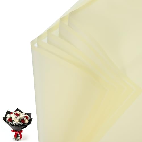 Papier cadeau en forme de fleur PATIKIL emballage givré haut de gamme couleur beige