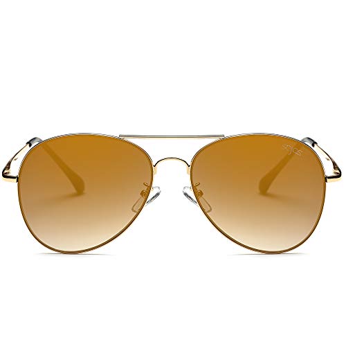 Image of SOJOS Classic Aviator Sunglasses for Women Men Metal Frame Spring Hinges SJ1030