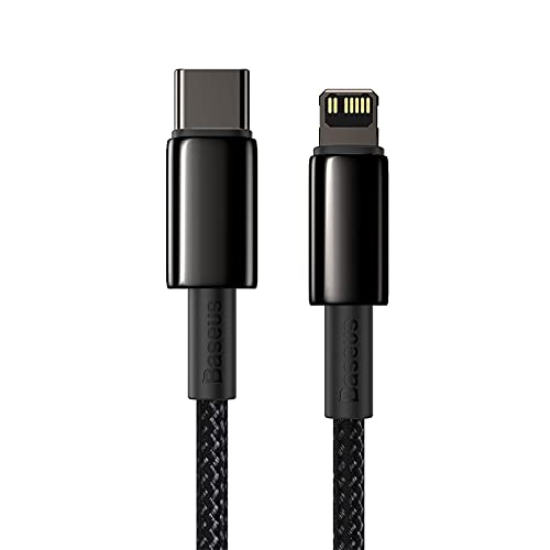 Baseus Tungsten Gold Fast Charging Data Cable Usb Type-C To Ip Power Delivery For Charging Adapter (Black, 20 W, 2 Meter)