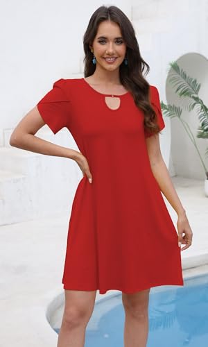 Image of COSSEN Women's Summer Casual Tshirt Dress Crew Neck