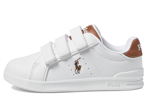 POLO RALPH LAUREN Baby Girl's Heritage Court III EZ (Toddler) White/Tan 7.5 Toddler M4