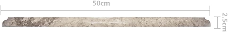 vidaXL Table Top Grey Marble 20 in Diameter Durable Table Top Round