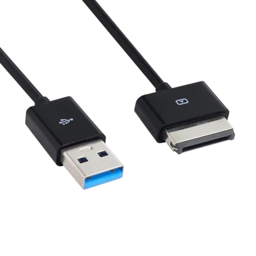 CABLEPELADO Cable USB Carga y Datos para ASUS EEE Pad, Cable de sincronización y carga para ASUS, Cable 40 pines, Compatible con ASUS Eee Pad TF101, TF01, TF300, TF700T, SL101, Negro, 1 Metro